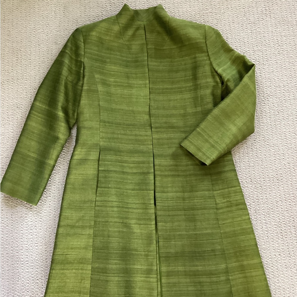 Green Silk Size XS -S Custom Made Green Coat